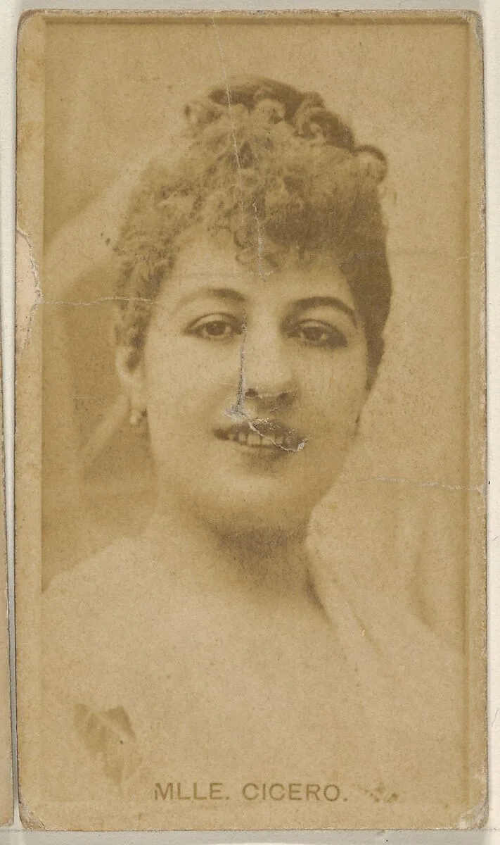 Mlle. Cicero, from the Actors and Actresses series (N45, Type 8) for Virginia Brights Cigarettes — Allen & Ginter