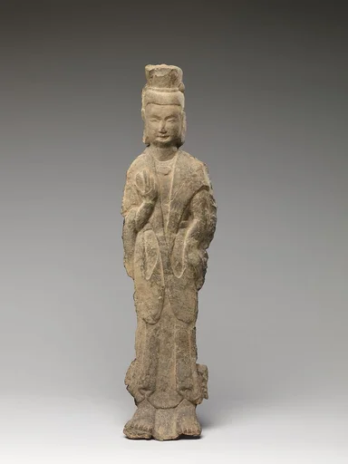 北魏 石雕脅侍菩薩像|Attendant bodhisattva