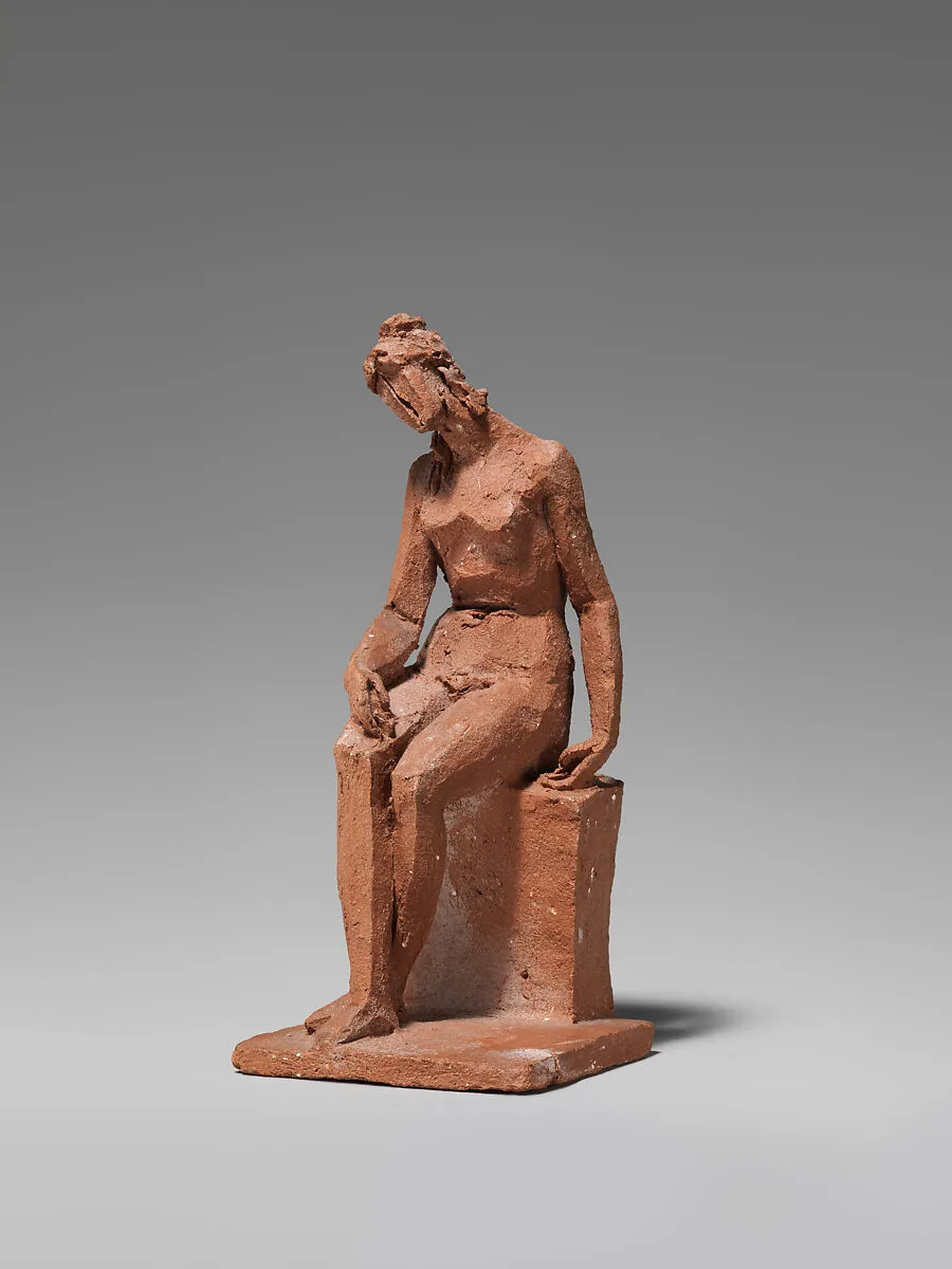 Figural study of a female nude seated — Jacques-Edmé Dumont