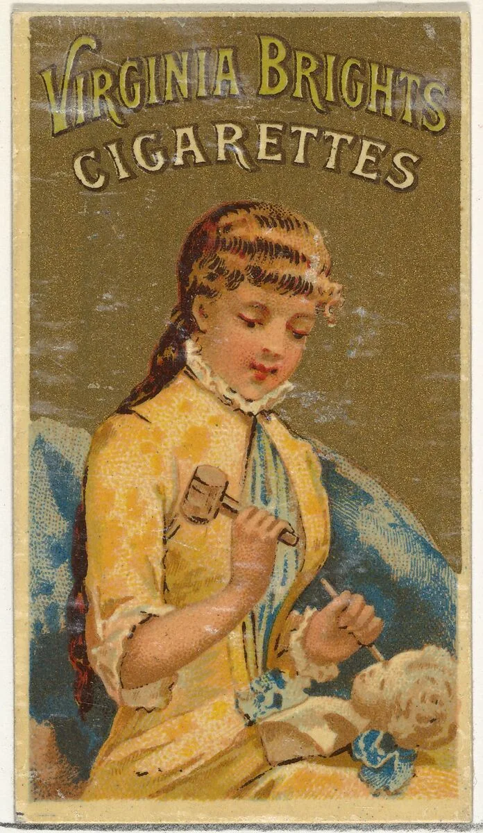 From the Girls and Children series (N64) promoting Virginia Brights Cigarettes for Allen & Ginter brand tobacco products — Allen & Ginter