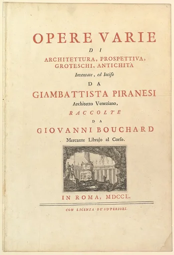 Frontispiece to "Opere varie di architettura, prospettive grotesshi antichità"