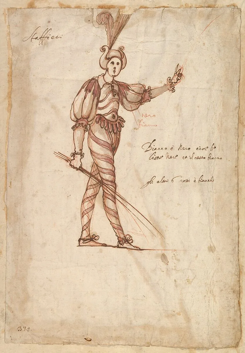 Costume Design for Pages or Squirs Tending to the Horses — Baccio del Bianco