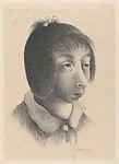 Head and shoulders of a young girl facing right — Francisco Dosamantes, Mexican