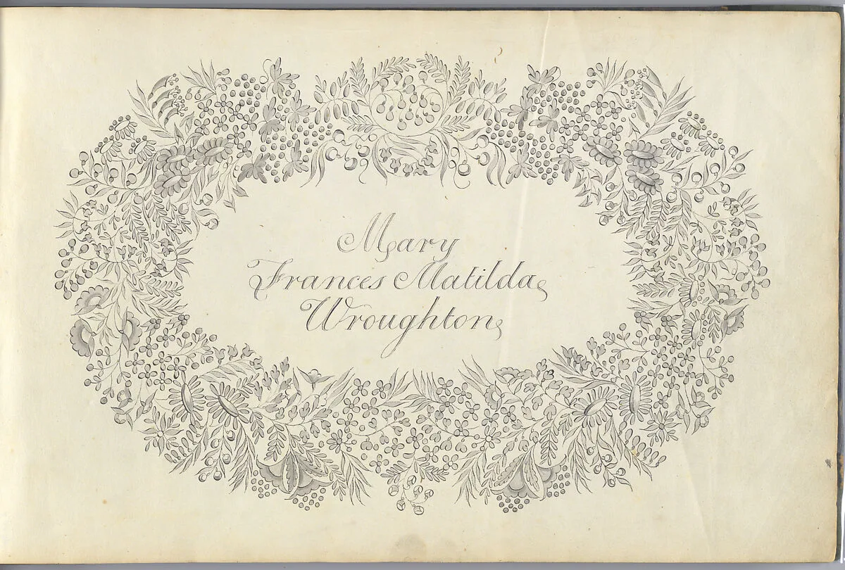 Copy Book of Embroidery Patterns — Mary Frances Matilda Wroughton