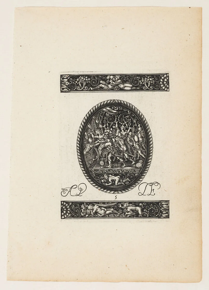 Oval Watch Case with the Abduction of Helen of Troy (?), from a Series of Six Designs for Watch Cases — Antoine Jacquard