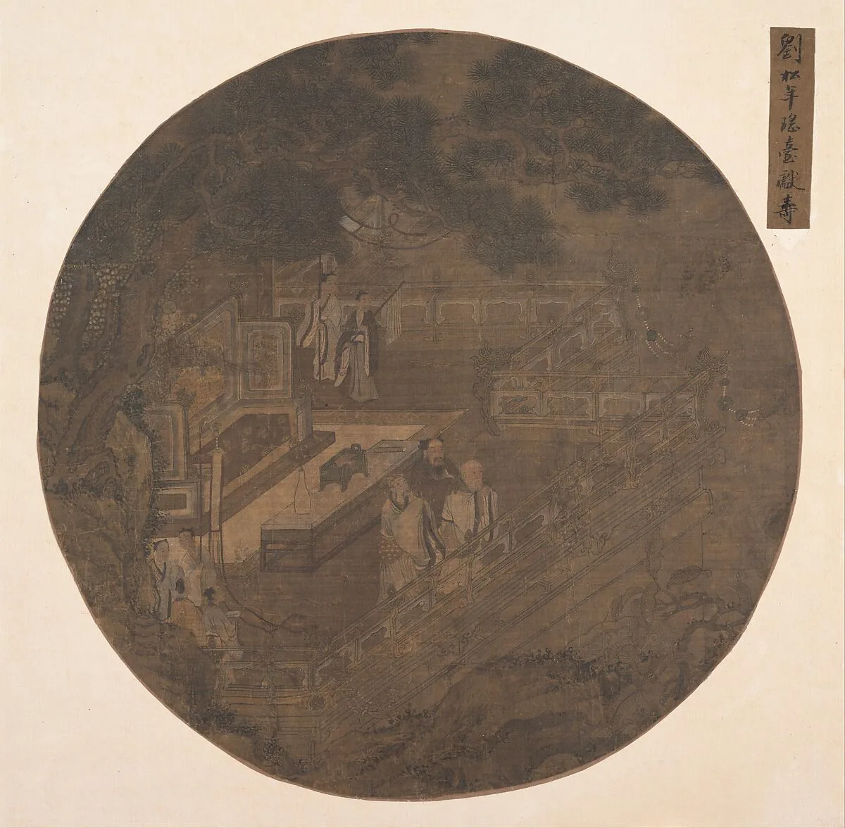 明 佚名 瑤臺獻壽圖 扇|Paying homage to Xiwangmu, the Queen Mother of the West — Unidentified artist