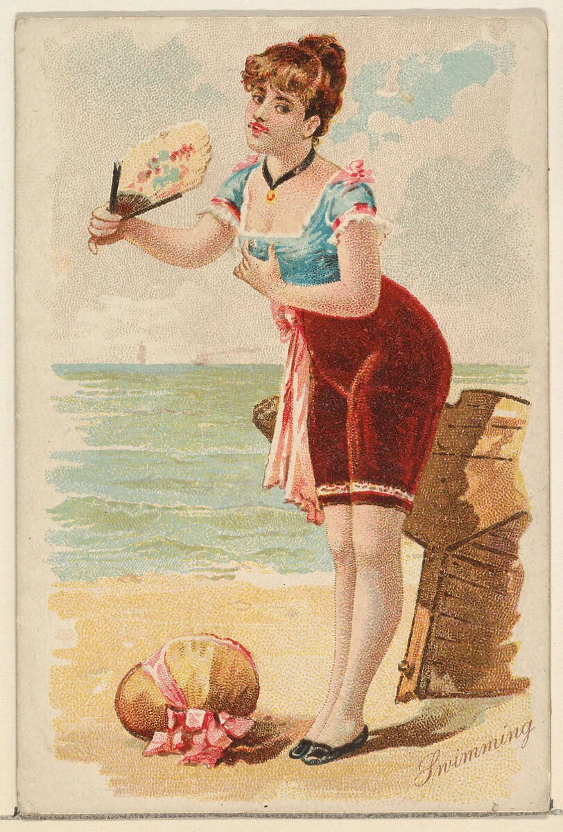 Swimming, from the Pretty Athletes series (N196) issued by Wm. S. Kimball & Co. — Julius Bien & Co.|William S. Kimball & Company