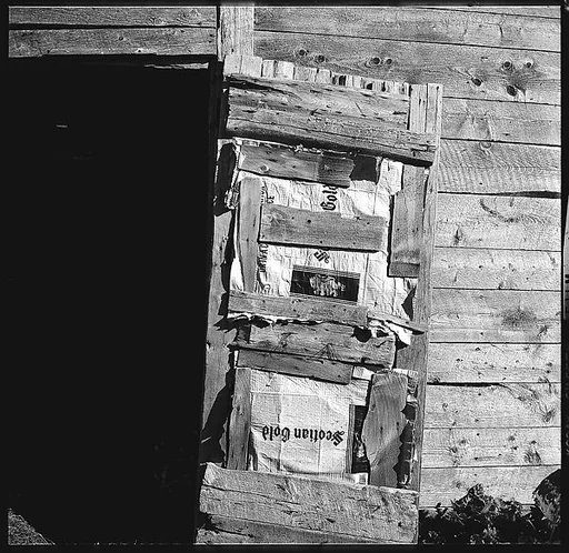 [12 Details of Door with Printed Cardboard, Nova Scotia]