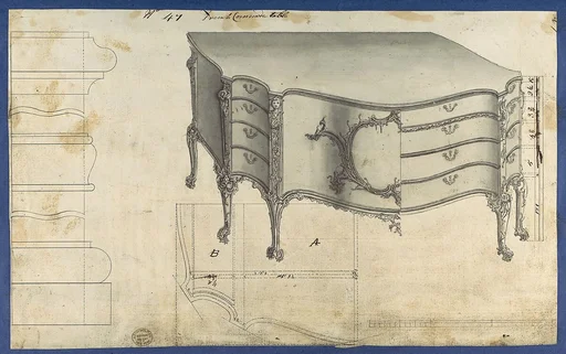 French Commode Table, from Chippendale Drawings, Vol. II