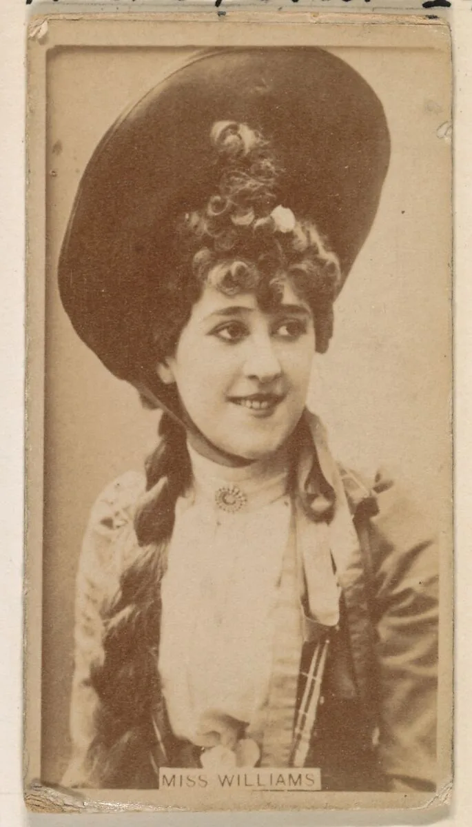 Miss Williams, from the Actresses series (N245) issued by Kinney Brothers to promote Sweet Caporal Cigarettes — Kinney Brothers Tobacco Company