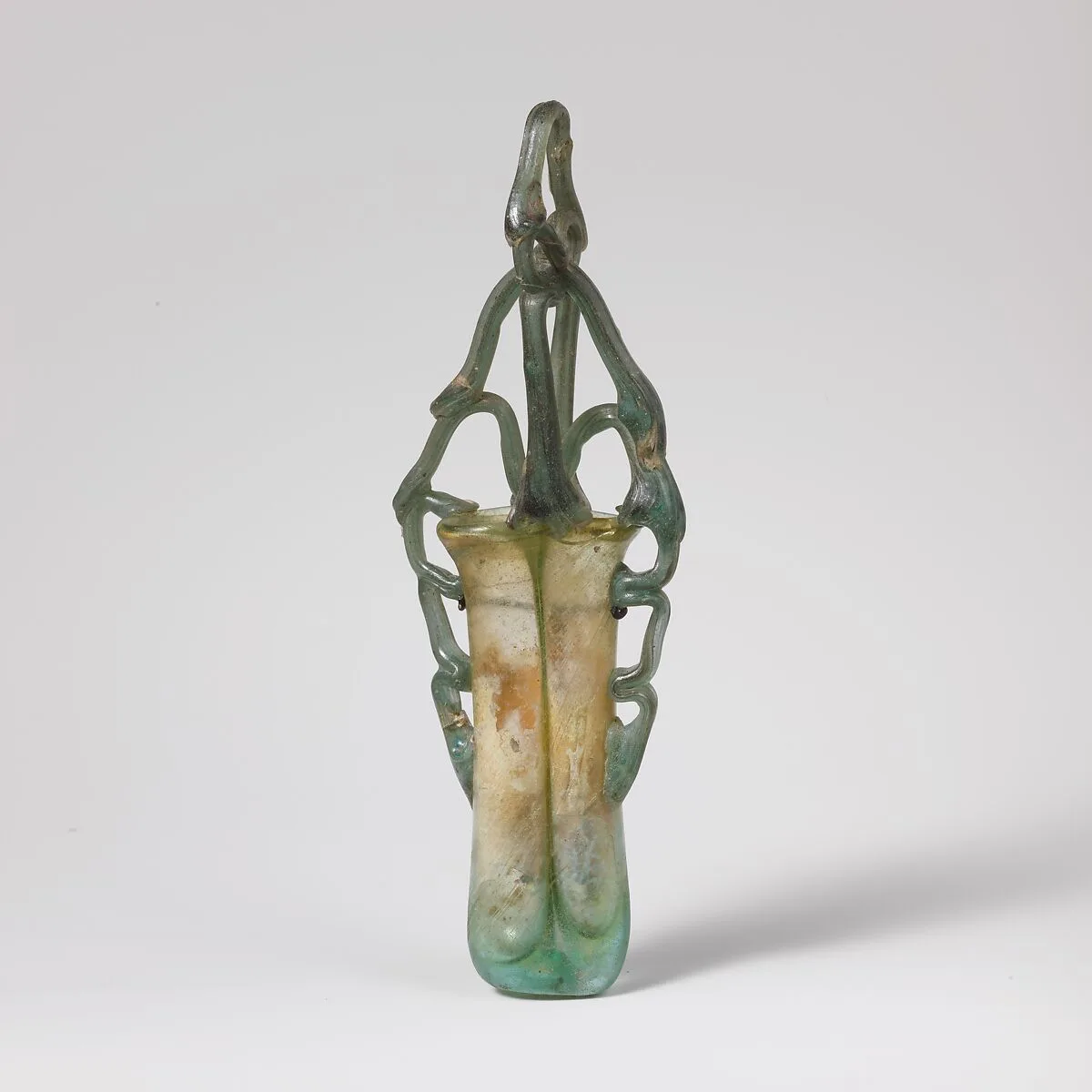 Glass double cosmetic flask (kohl tube) — Unknown