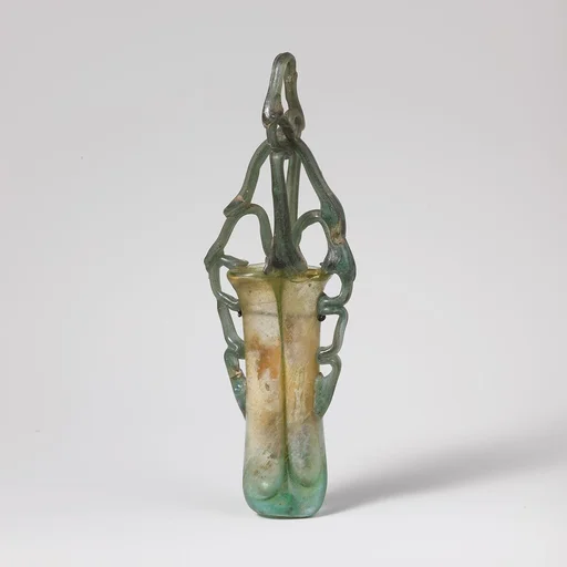 Glass double cosmetic flask (kohl tube)