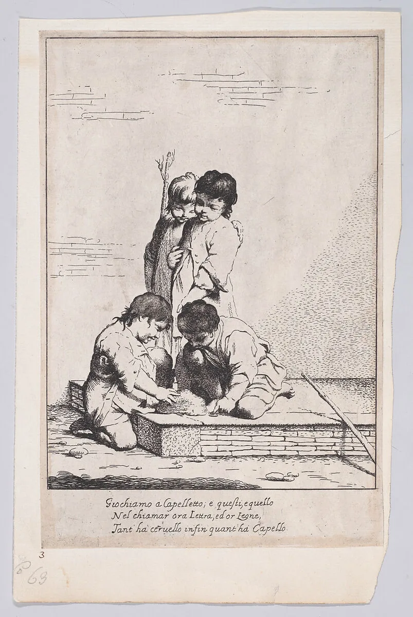Children playing "à Capelletto" — Giuseppe Maria Crespi