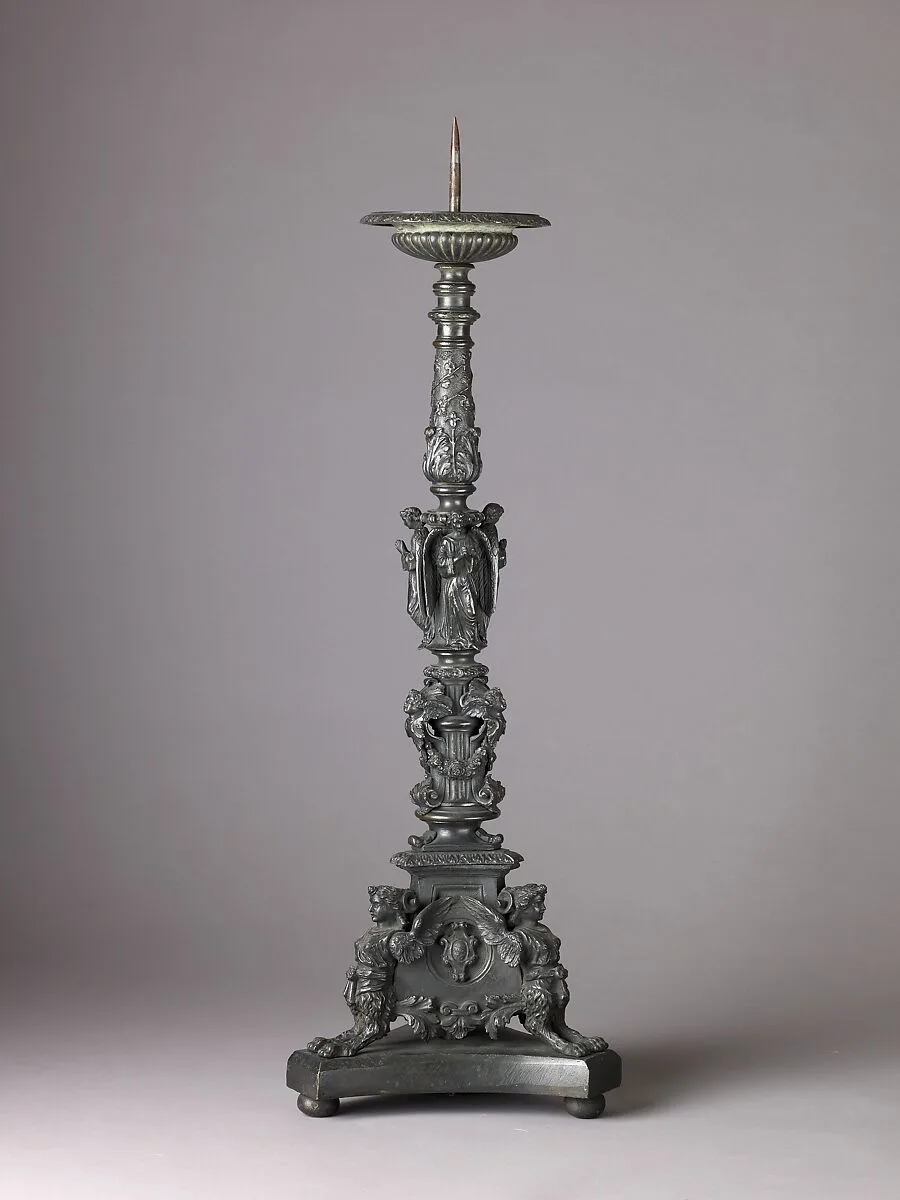 Candlestick with figures of caryatids and putti — Italian