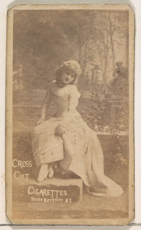 Card Number 82, Miss Bartlett, from the Actors and Actresses series (N145-1) issued by Duke Sons & Co. to promote Cross Cut Cigarettes — W. Duke, Sons & Co.