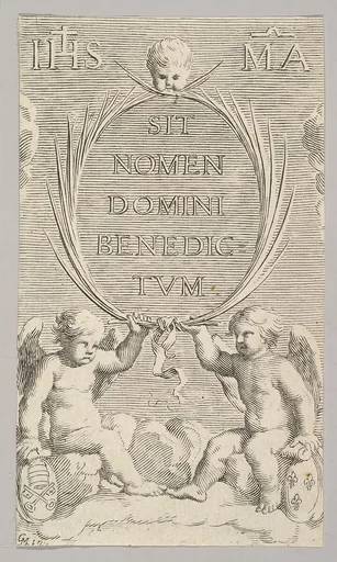 Two Angels Seated on Clouds