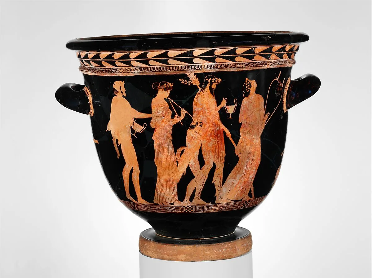 Terracotta bell-krater (bowl for mixing wine and water) — Methyse Painter