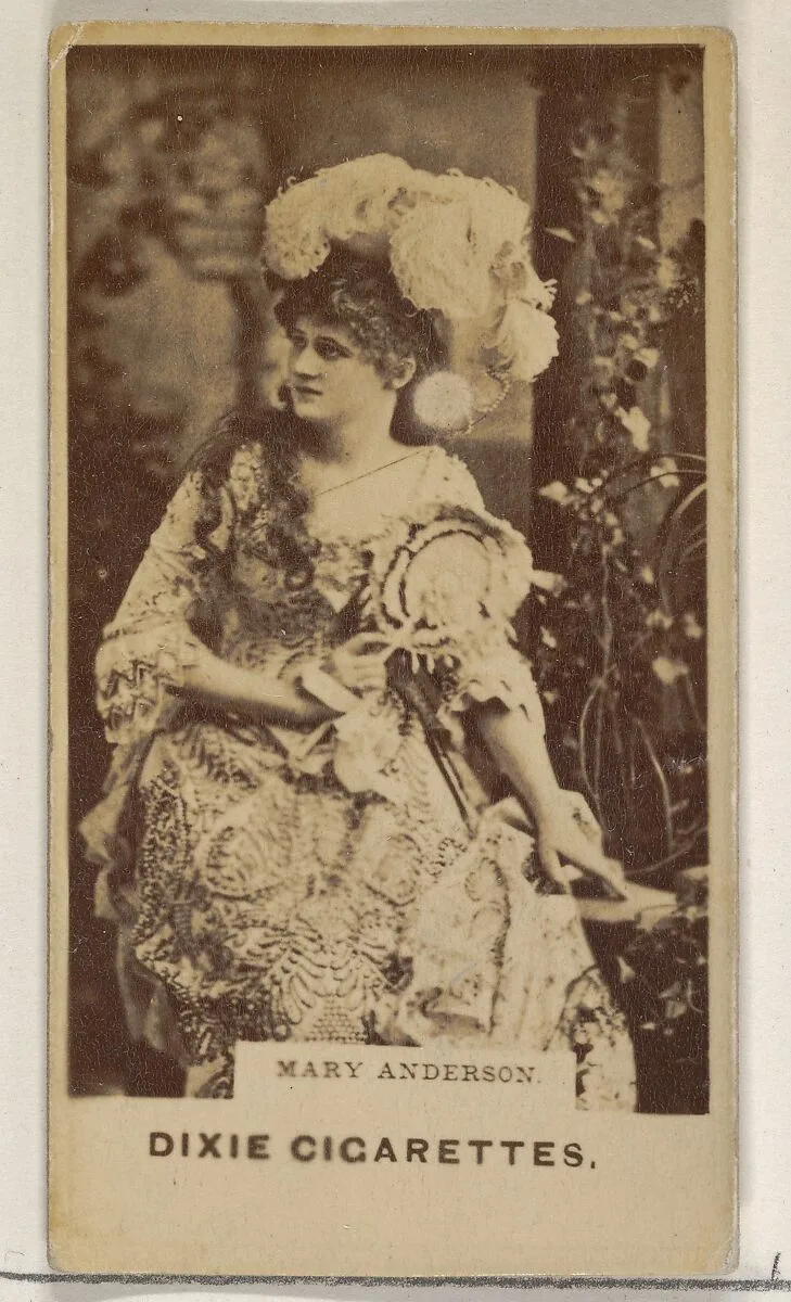 Mary Anderson, from the Actors and Actresses series (N45, Type 7) for Dixie Cigarettes — Allen & Ginter