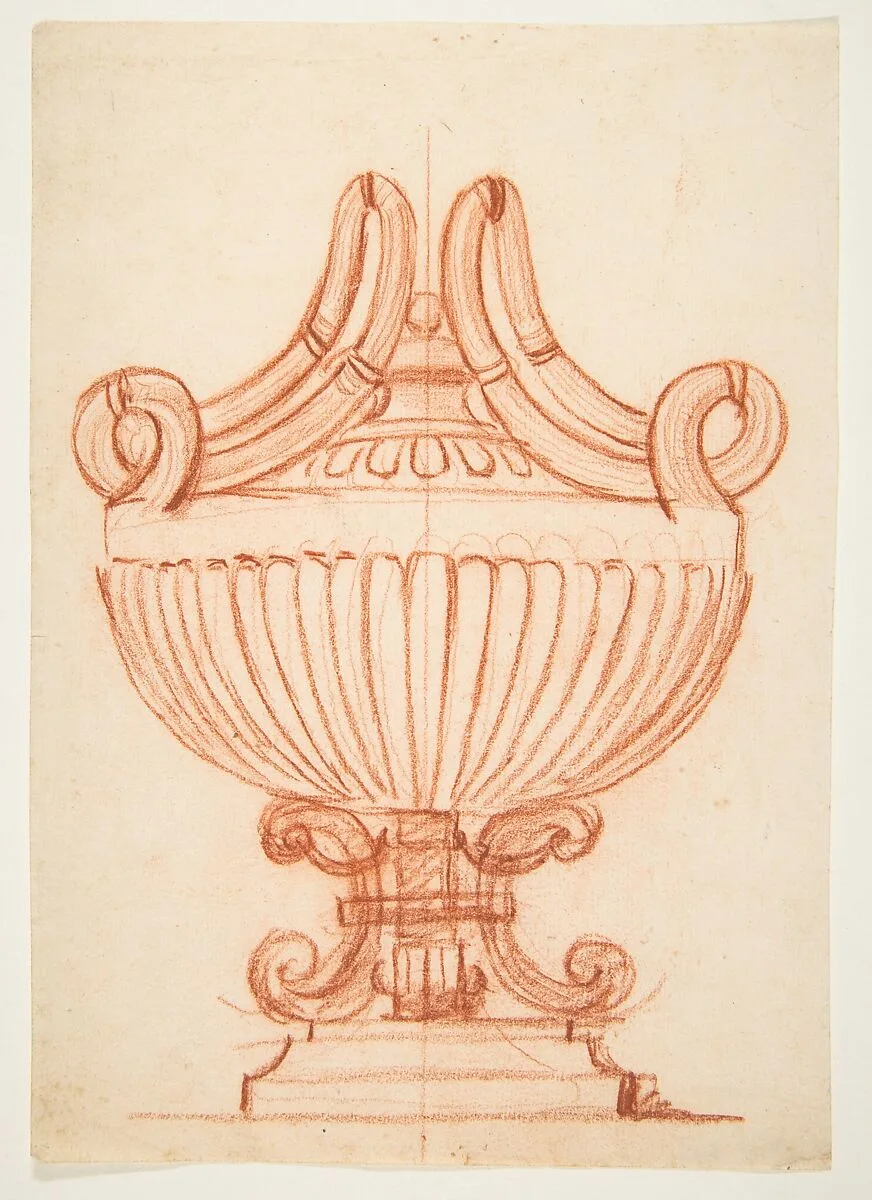 Design for a Covered Vase — Anonymous, French, 18th century