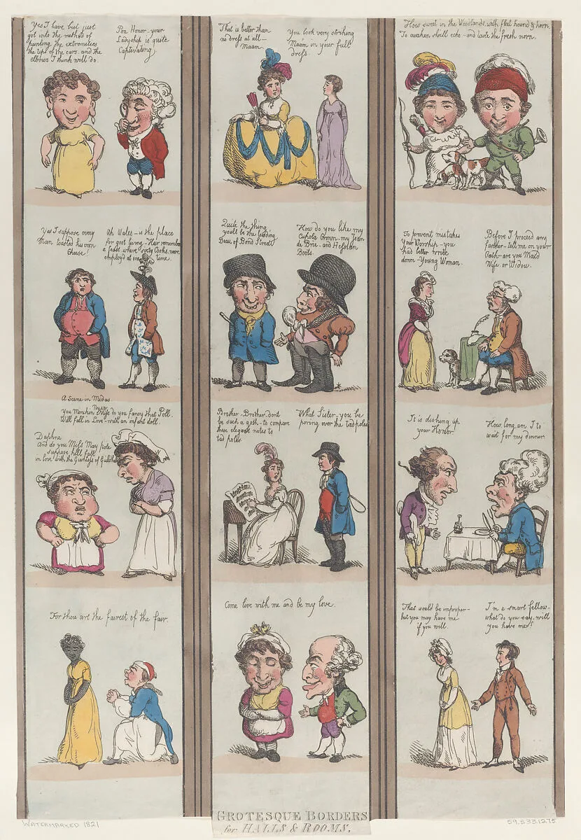 Grotesque Borders for Rooms & Halls — George Murgatroyd Woodward|Thomas Rowlandson|Rudolph Ackermann, London