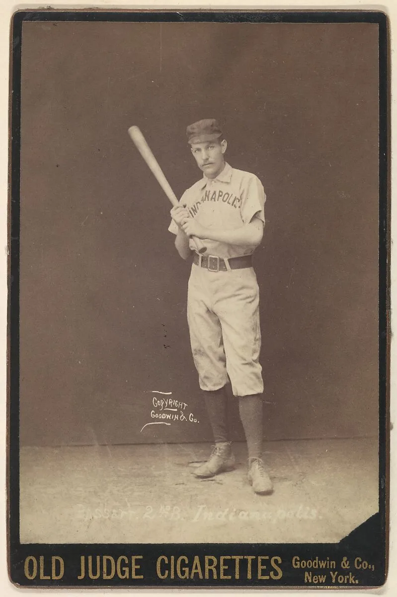 Charley Bassett, 2nd Base, Indianapolis, from the series Old Judge Cigarettes — Goodwin & Company