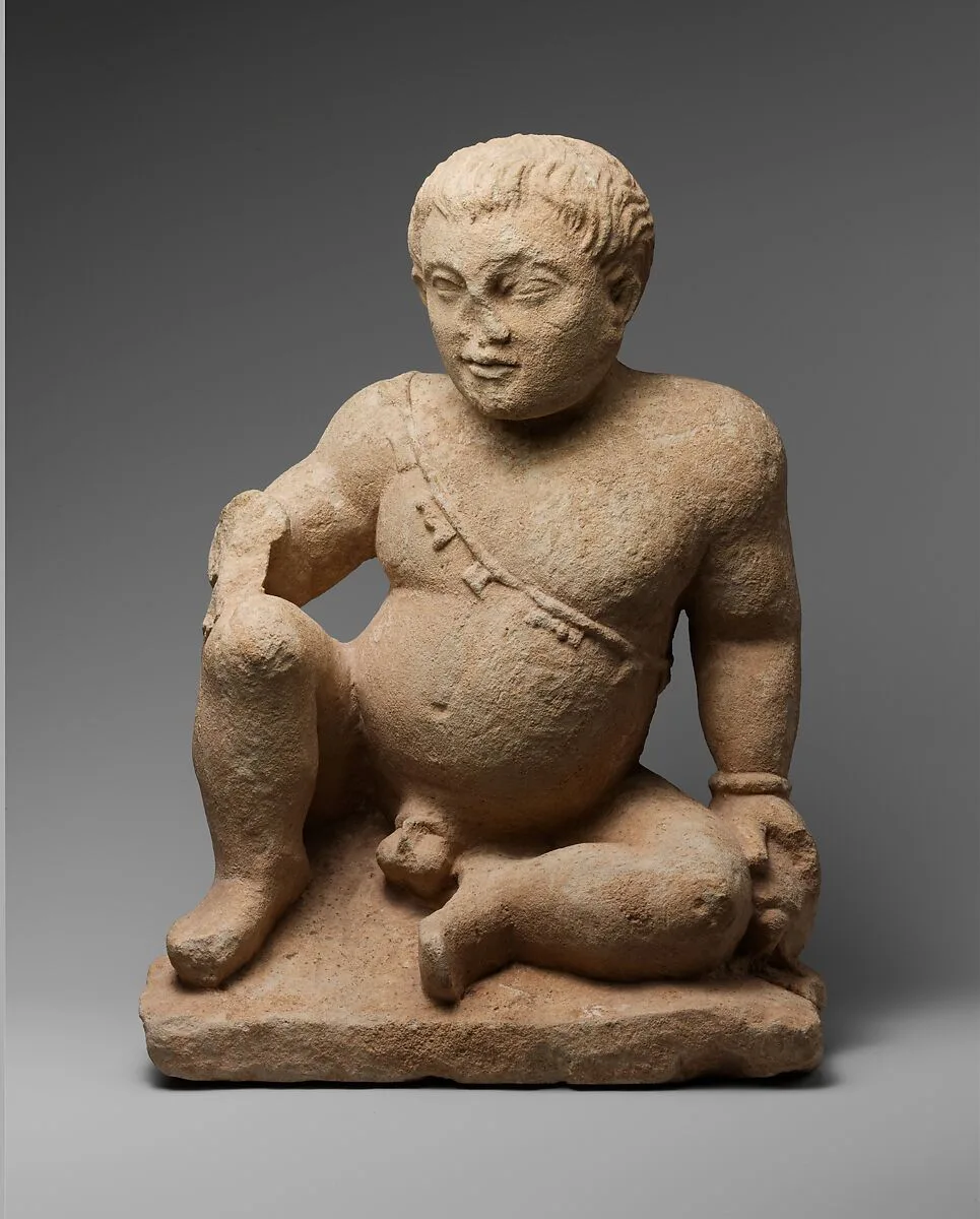 Limestone statuette of a temple boy — Unknown