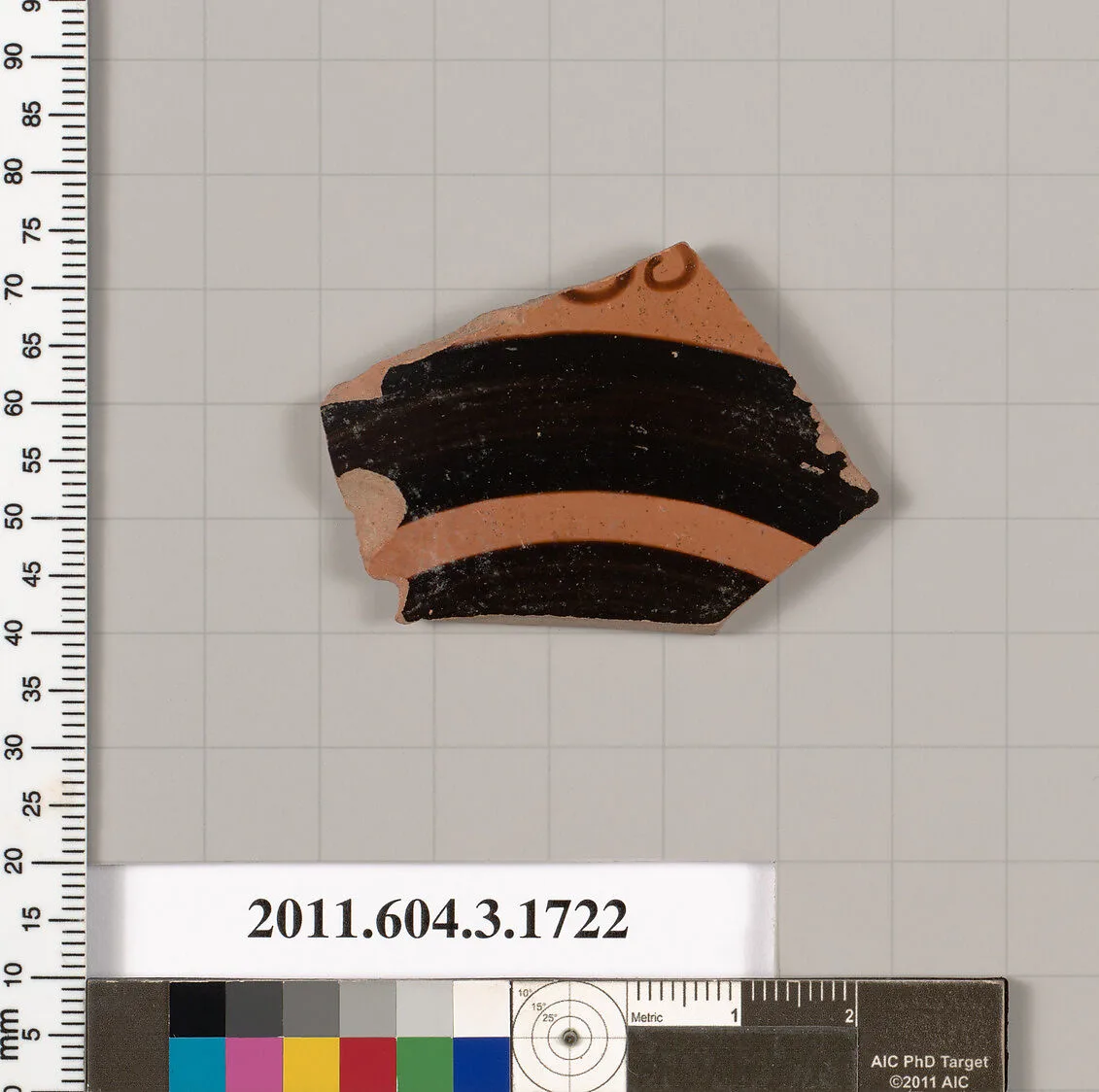 Terracotta fragment of a kylix: Lip cup (drinking cup) — Unknown