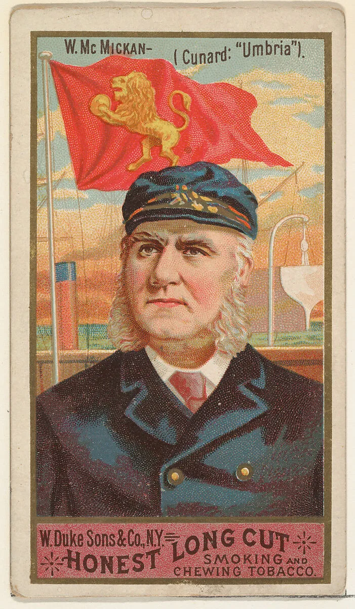 W. McMickan, from the Sea Captains series (N127) issued by Duke Sons & Co. to promote Honest Long Cut Tobacco — W. Duke, Sons & Co.|George S. Harris & Sons