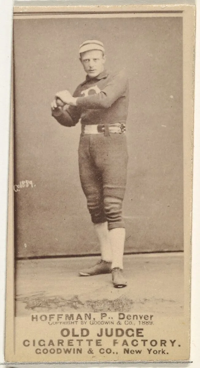 Frank J. "The Texas Wonder" Hoffman, Pitcher, Denver, from the Old Judge series (N172) for Old Judge Cigarettes — Goodwin & Company