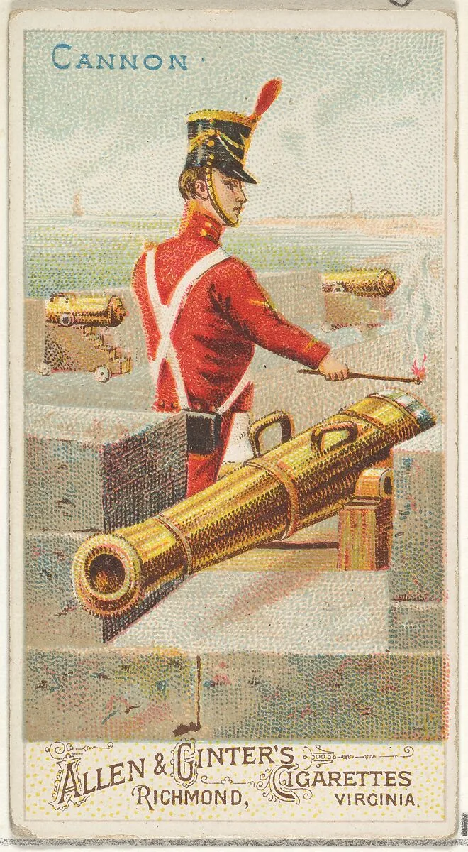 Cannon, from the Arms of All Nations series (N3) for Allen & Ginter Cigarettes Brands — Allen & Ginter