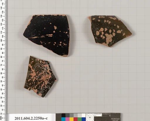Terracotta fragments of pots; unglazed on the inside