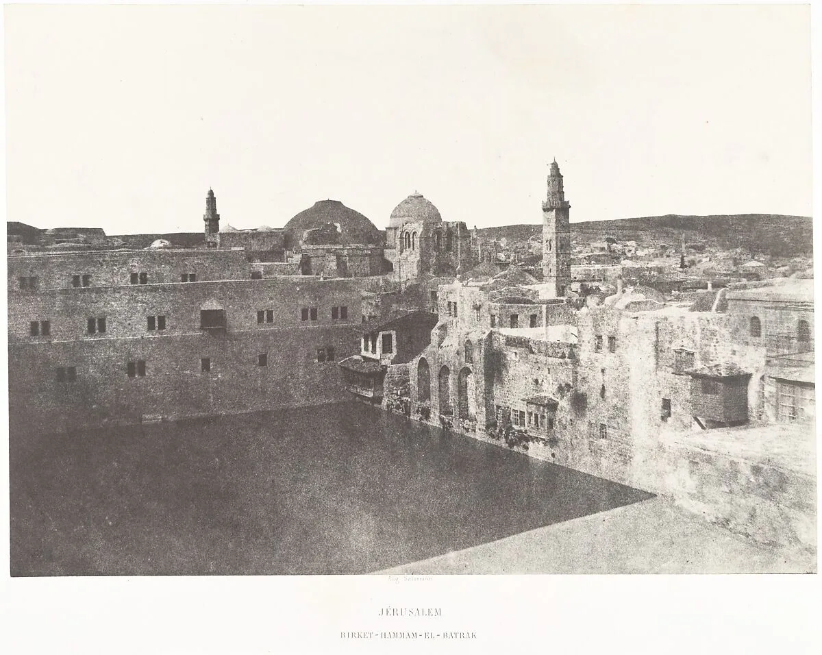 Jérusalem, Birket-Hammam-el-Batrak — Auguste Salzmann|Imprimerie photographique de Blanquart-Évrard, à Lille