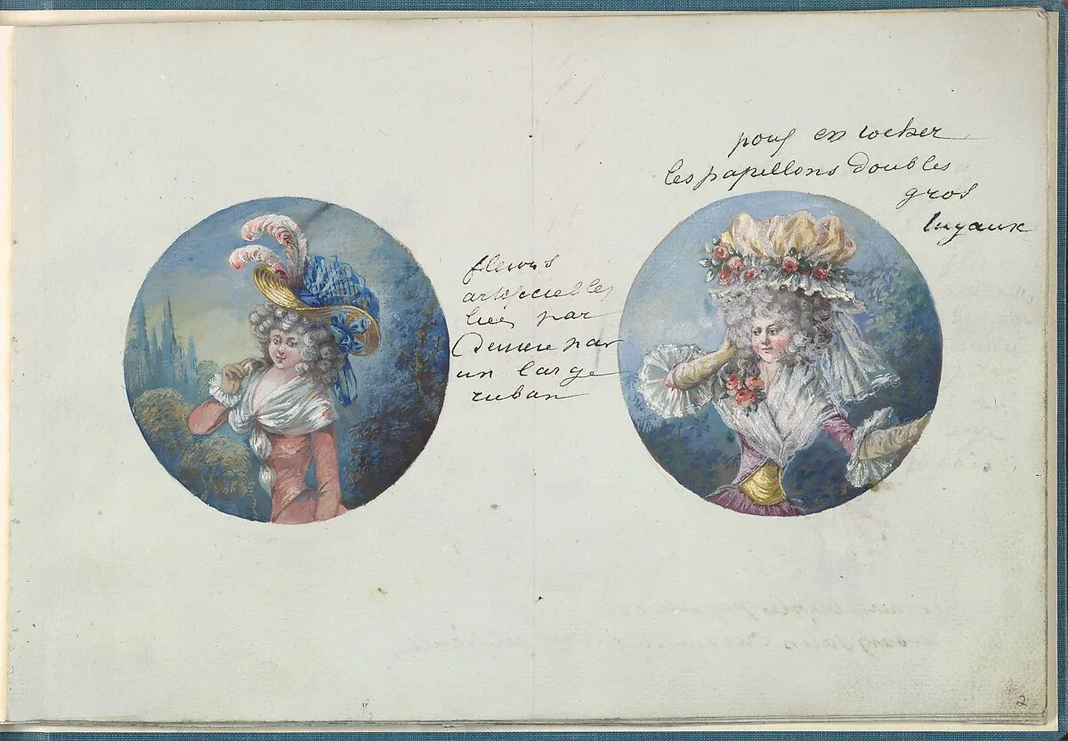 Two Costume Designs or Portrait Types — Anonymous, French, 18th century|Antoine Caire-Morand|Anonymous, French, 19th century