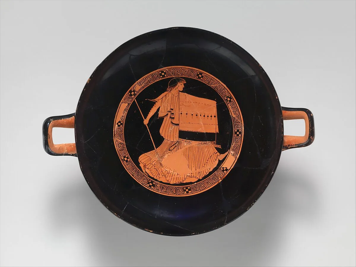 Terracotta kylix (drinking cup) — Brygos Painter
