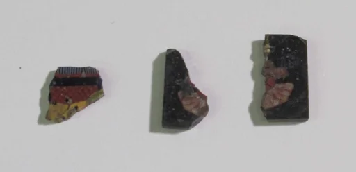 Inlay elements from shrine: floral patterns