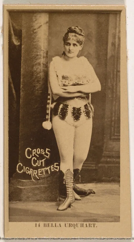 Card Number 44, Bella Urquhart, from the Actors and Actresses series (N145-2) issued by Duke Sons & Co. to promote Cross Cut Cigarettes — W. Duke, Sons & Co.
