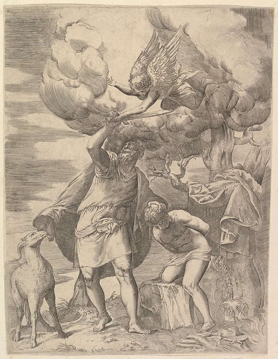 The Angel Staying the Arm of Abraham — Battista Franco