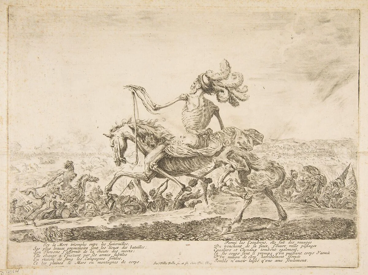 Death on a Battlefield, from "The five deaths" (Les cinq Morts) — Stefano della Bella