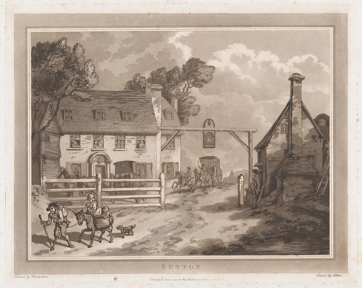 Sutton (An Excursion to Brighthelmstone) — Henry Wigstead|G. G. J. & J. Robinson|Thomas Rowlandson|Samuel Alken