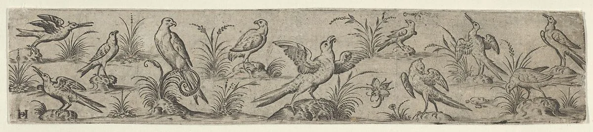 Frieze with Eleven Birds and an Insect — Jan Collaert I
