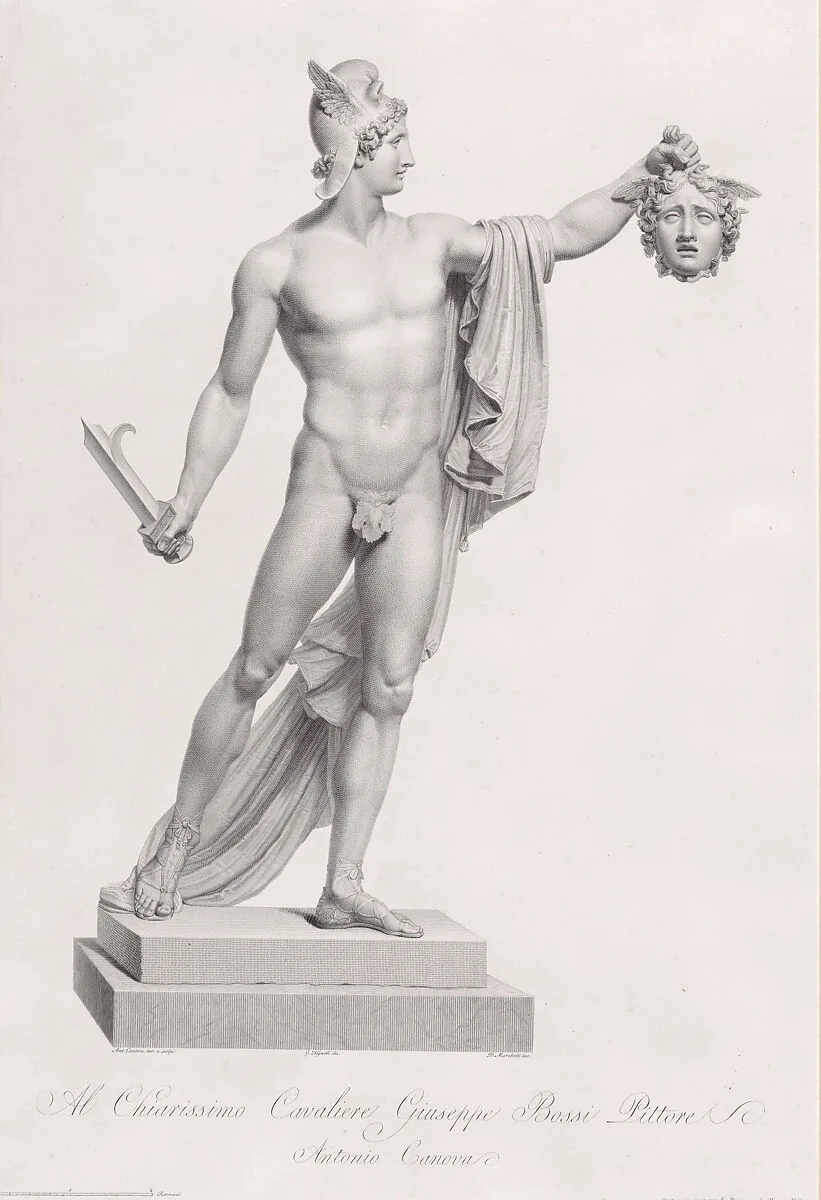 Perseus with the head of Medusa, from "Oeuvre de Canova: Recueil de Statues..." — Antonio Canova|Giovanni Tognolli|Domenico Marchetti