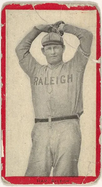Ham, Raleigh, East Carolina League, from the Baseball Players (Red Borders) series (T210) issued by Old Mill Cigarettes — Old Mill Cigarettes, Virginia