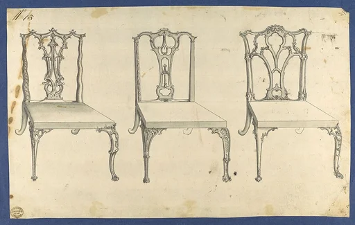 Three Chairs, in Chippendale Drawings, Vol. I