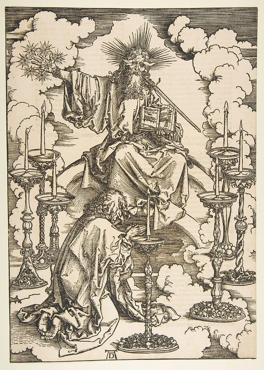 Saint John Beholding the Seven Golden Candlesticks, from "The Apocalypse" — Albrecht Dürer