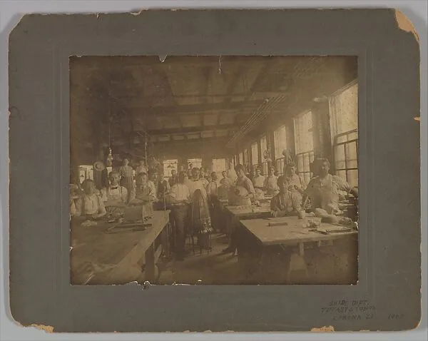 Large photograph of Lamp Shade Department — Tiffany Studios