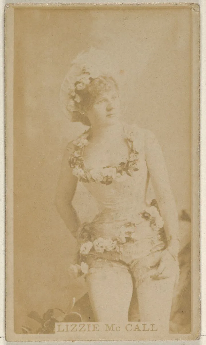 Lizzie McCall, from the Actors and Actresses series (N45, Type 8) for Virginia Brights Cigarettes — Allen & Ginter