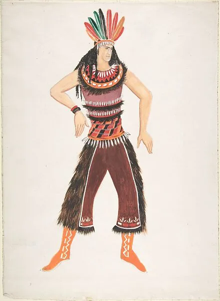 Costume design for Native American male — Natalia Goncharova