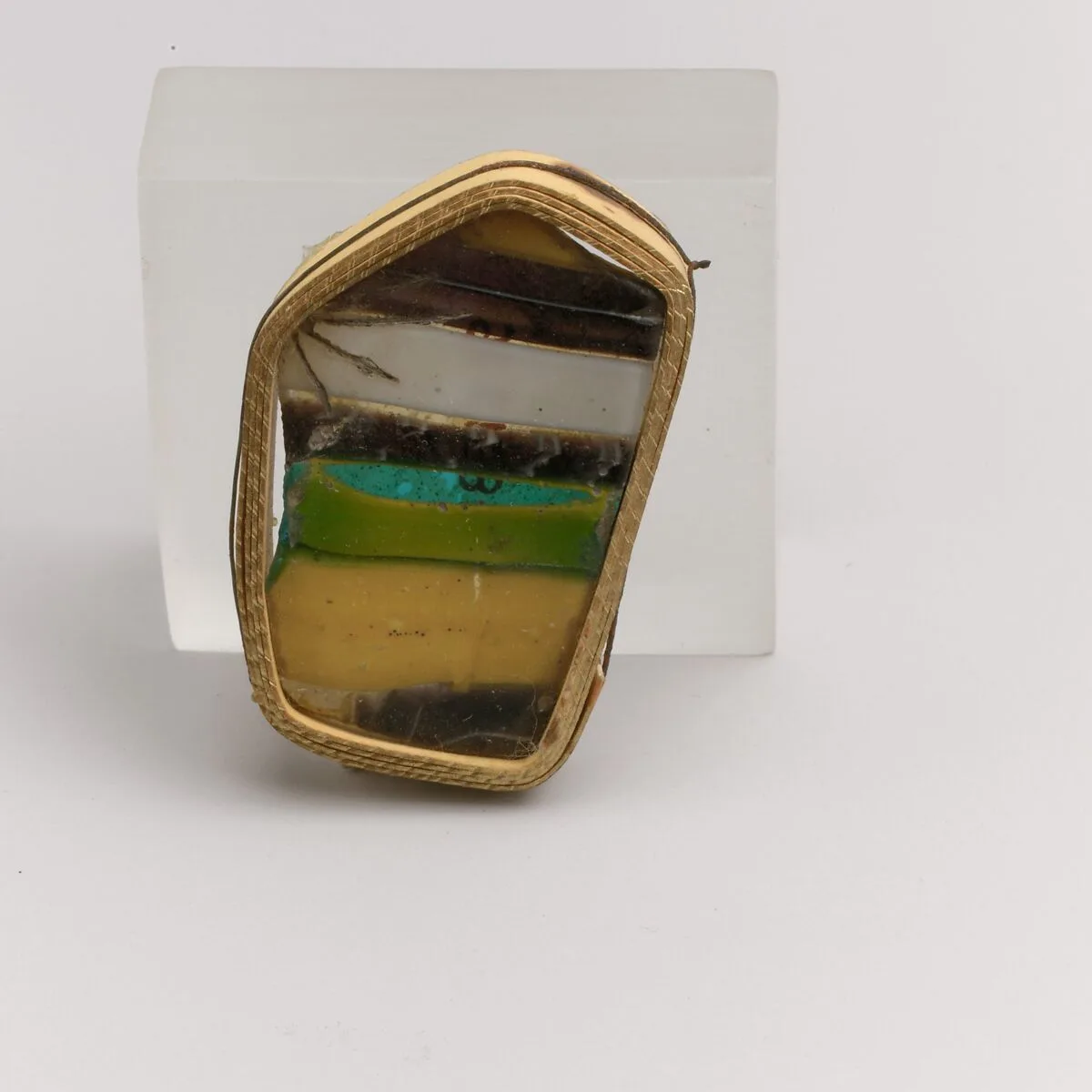 Glass striped mosaic fragment — Unknown