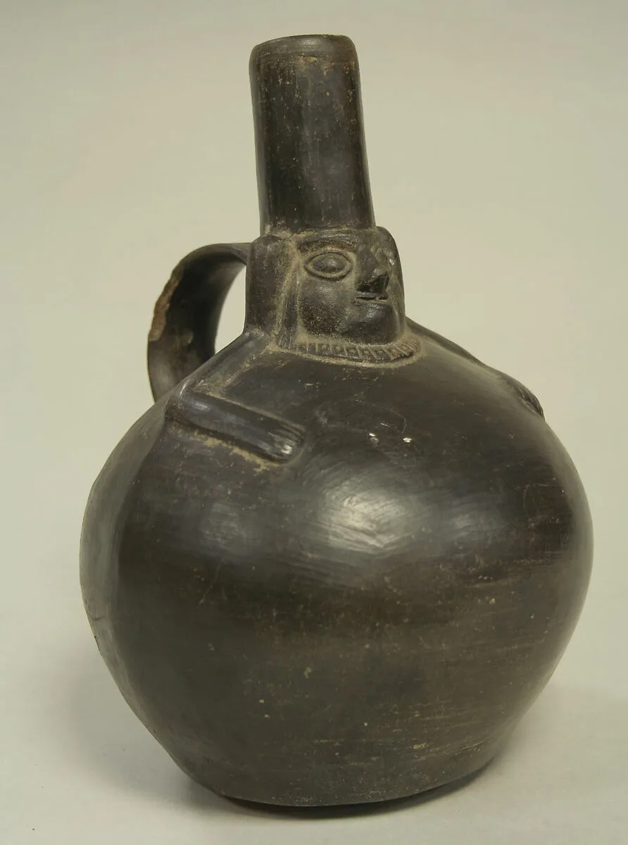 Single Spout Bottle with Strap Handle and Face — Unknown