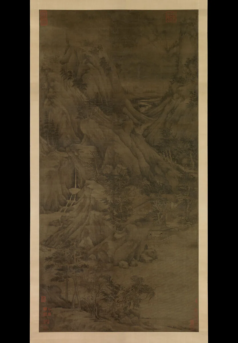 五代 傳董元 溪岸圖 軸|Riverbank — Dong Yuan